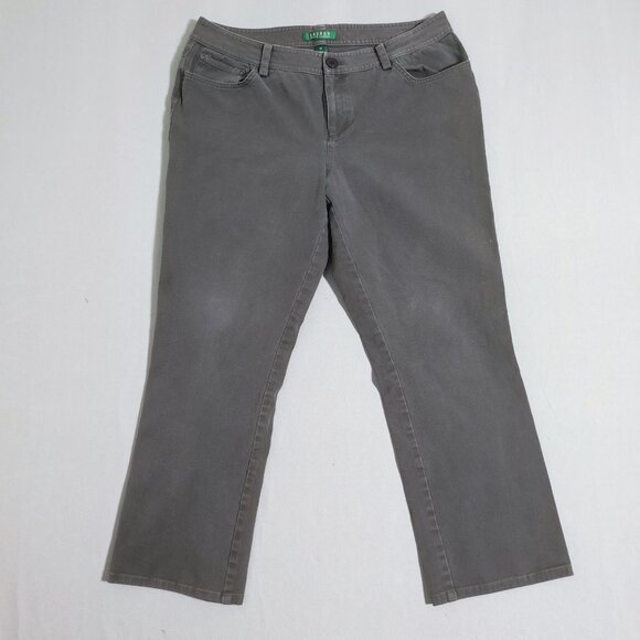 Lauren Ralph Lauren Jeans straight leg women's sz 14 grey colour everyday casual - Picture 1 of 13